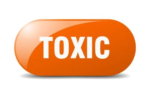 Toxic button. toxic sign. key. push button. Illustrazione stock