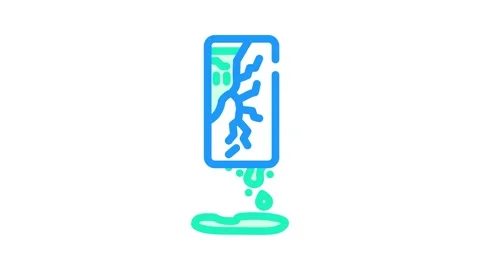 Toxic chemicals leaking from e waste pollution color icon animation Stock Footage 327256521
