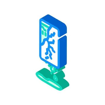 Toxic chemicals leaking from e waste pollution isometric icon vector illust.. Illustrazione stock