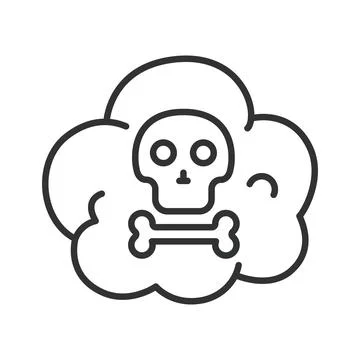 Toxic cloud, icon in line design. Toxic cloud, poisonous gas, chemical hazard Stock Illustration