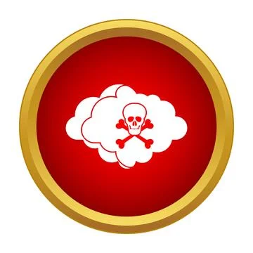 Toxic cloud with skull and crossbones icon symbolizing danger Stock Illustration