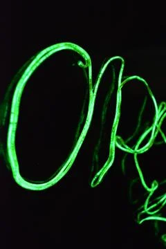 Toxic green lime lighting with specific pattern neon electroluminescent wire. Stock Photos