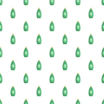 Toxic green potion bottles repeating pattern for danger Illustrazione stock