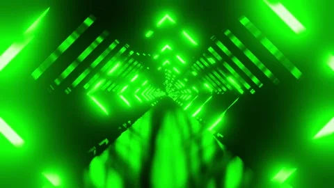 Toxic green rhombus VJ loop tunnel background in parallel universe Stock Footage 240221606