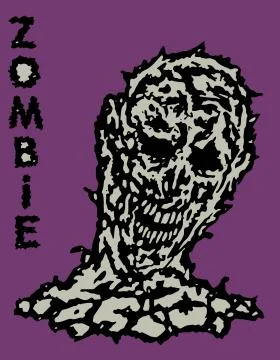 Toxic head of zombie. Vector illustration. Stock Illustration
