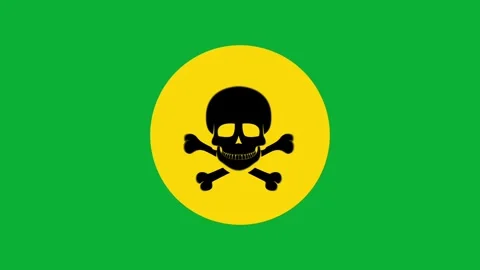 Toxic icon animation on green screen background Stock Footage 313832910