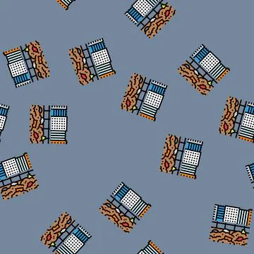 Toxic metals e waste affecting urban environments vector seamless pattern Stock Illustration