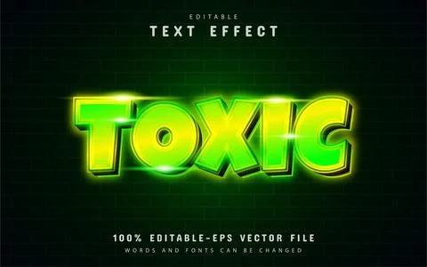 Toxic neon text effect Stock Illustration