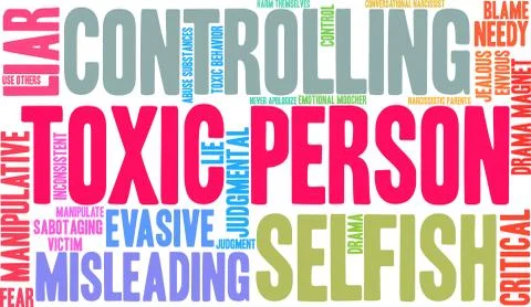 Toxic Person Word Cloud 스톡 일러스트