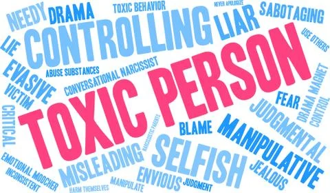 Toxic Person Word Cloud Illustrazione stock