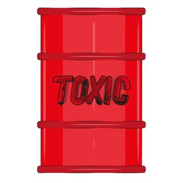 Toxic Red Oil Drum vector illustration on a white background Stock Illustration