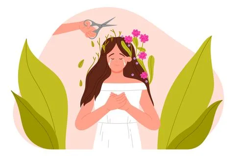Toxic relationship, aggressive unpleasant communication and abuse, attack on Stock Illustration