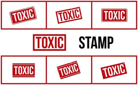 Toxic Rubber Stamp Set Vector Stock Illustration