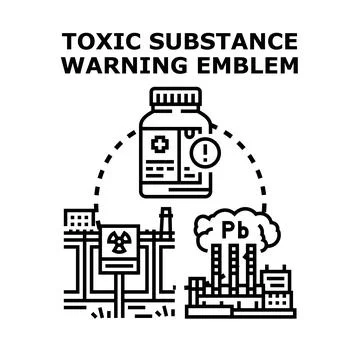 Toxic substance warning emblem concept drawing Stock Illustration