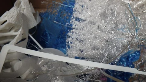 Toxic Tech Footprint: Defective Plastic Filament and 3D Printer Scrap Stock-Footage 342758432