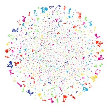 Toxic Trash Exploding Spheric Cluster Illustrazione stock