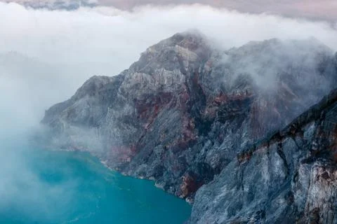 Toxic volcano Ijen on Java island, Indonesia Stock Photos