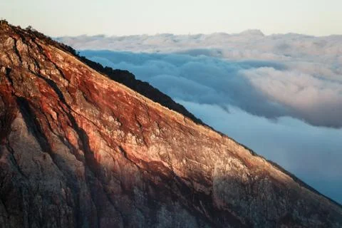 Toxic volcano Ijen on Java island, Indonesia Stock Photos