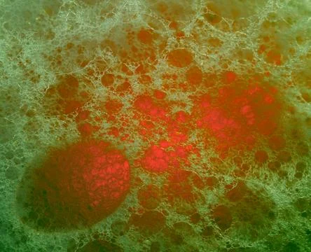 Toxic waste bubbles glowing red Stock Photos