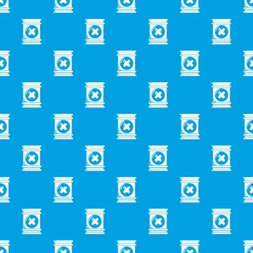 Toxic waste container pattern vector seamless blue Illustrazione stock