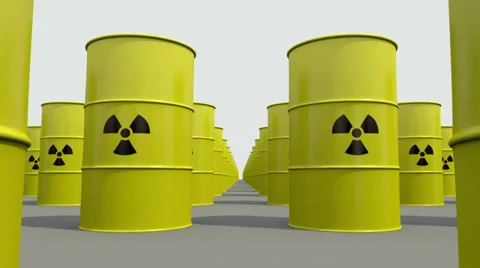 Toxic waste drums Stock Footage 32247458