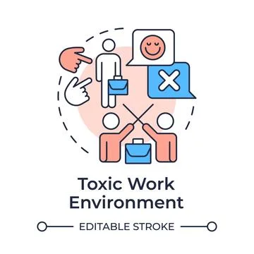 Toxic work environment multi color concept icon Stock Illustration