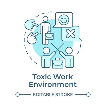 Toxic work environment soft blue concept icon Stock Illustration