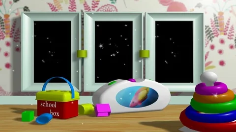 TOY 3 frames toddler and baby Stock Footage 69860936