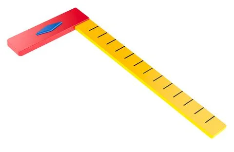 Toy Angle Ruler, square ruler. 3D rendering Stock Illustration