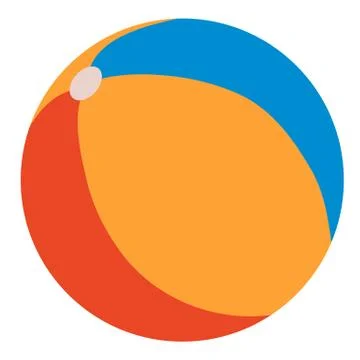 Toy ball, flat, isolated object on a white background, vector illustration, Stock Illustration