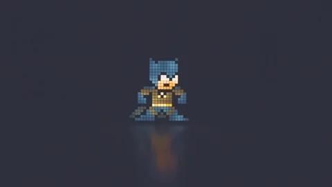TOY BATMAN LED PIXEL Stock Footage 91385204