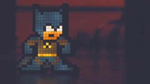 TOY BATMAN LED PIXEL Stock Footage 91385253