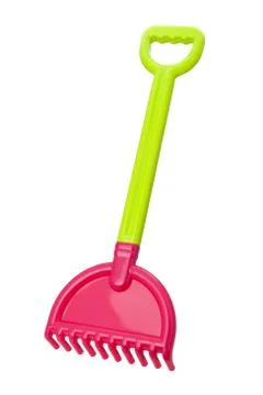 Toy beach rake (clipping path) Stock Photos