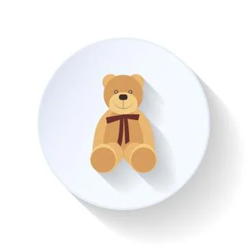 Toy bear flat icon Stock Illustration