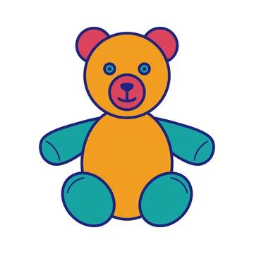 Toy Bear Icon Flat Design Vector Stock Illustration