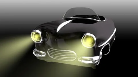 Toy black car. 3D render Stock Illustration