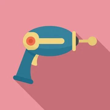 Toy blaster icon, flat style Stock Illustration