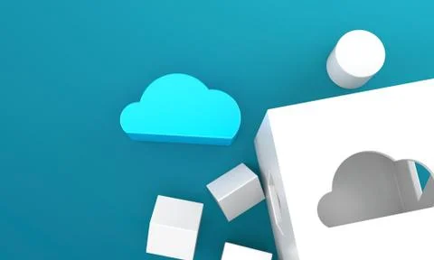 Toy block in cloud shape Stock Illustration