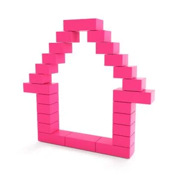Toy block house Stock Illustration