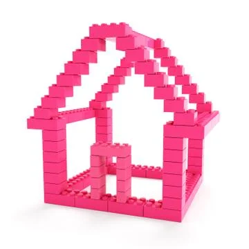 Toy block house 库存插图