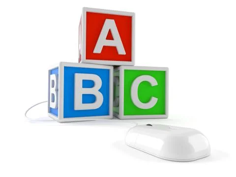 Toy blocks with computer mouse 스톡 일러스트