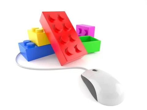 Toy blocks with computer mouse 스톡 일러스트
