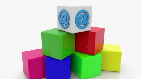 Toy blocks with icon on the top Stock Footage 77138585