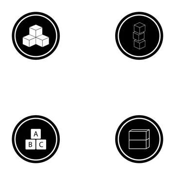 Toy blocks icon vector Stock Illustration