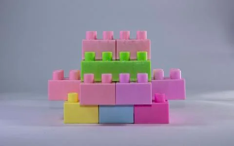 Toy blocks on a white background Stock Photos