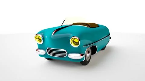 Toy blue car. 3D render Stock Illustration