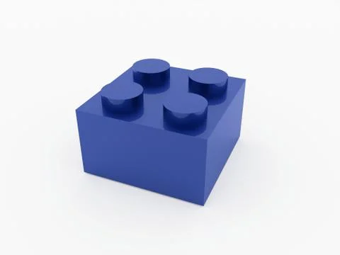 Toy box brick blue rendered isolated Stockillustratie