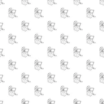 Toy box in spring icon, outline style Stock Illustration