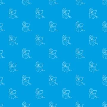 Toy box in spring pattern vector seamless blue Stock Illustration