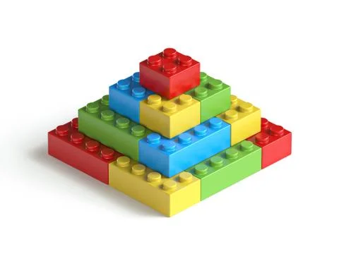 Toy brick pyramid 3D 스톡 일러스트